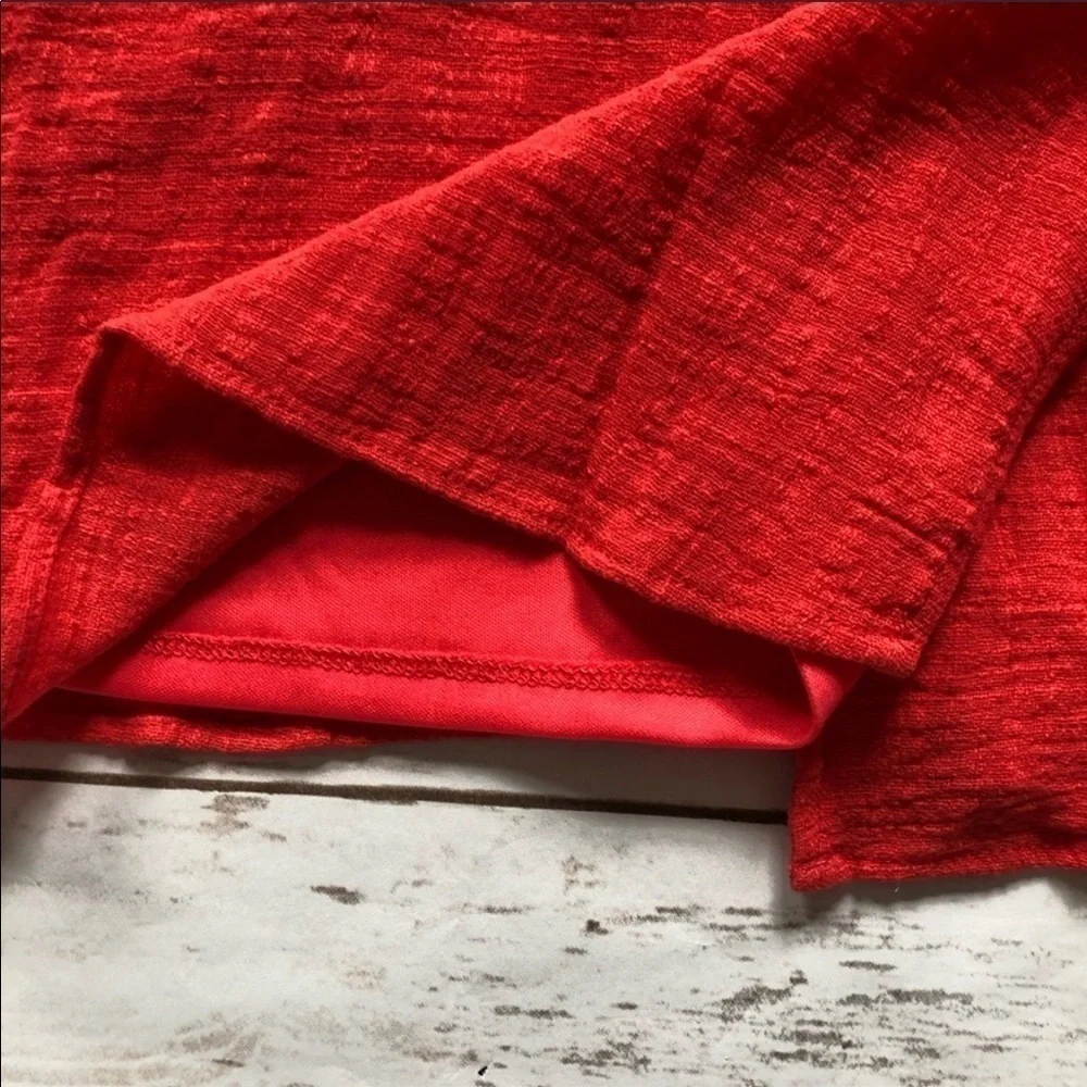 Fabulux Linen Coral Side button Dress